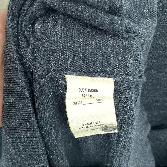 Buck Mason AVALON KNIT POLO 100% Cotton Slub Sweater Size Medium Navy. 3 - Picture 4 of 7
